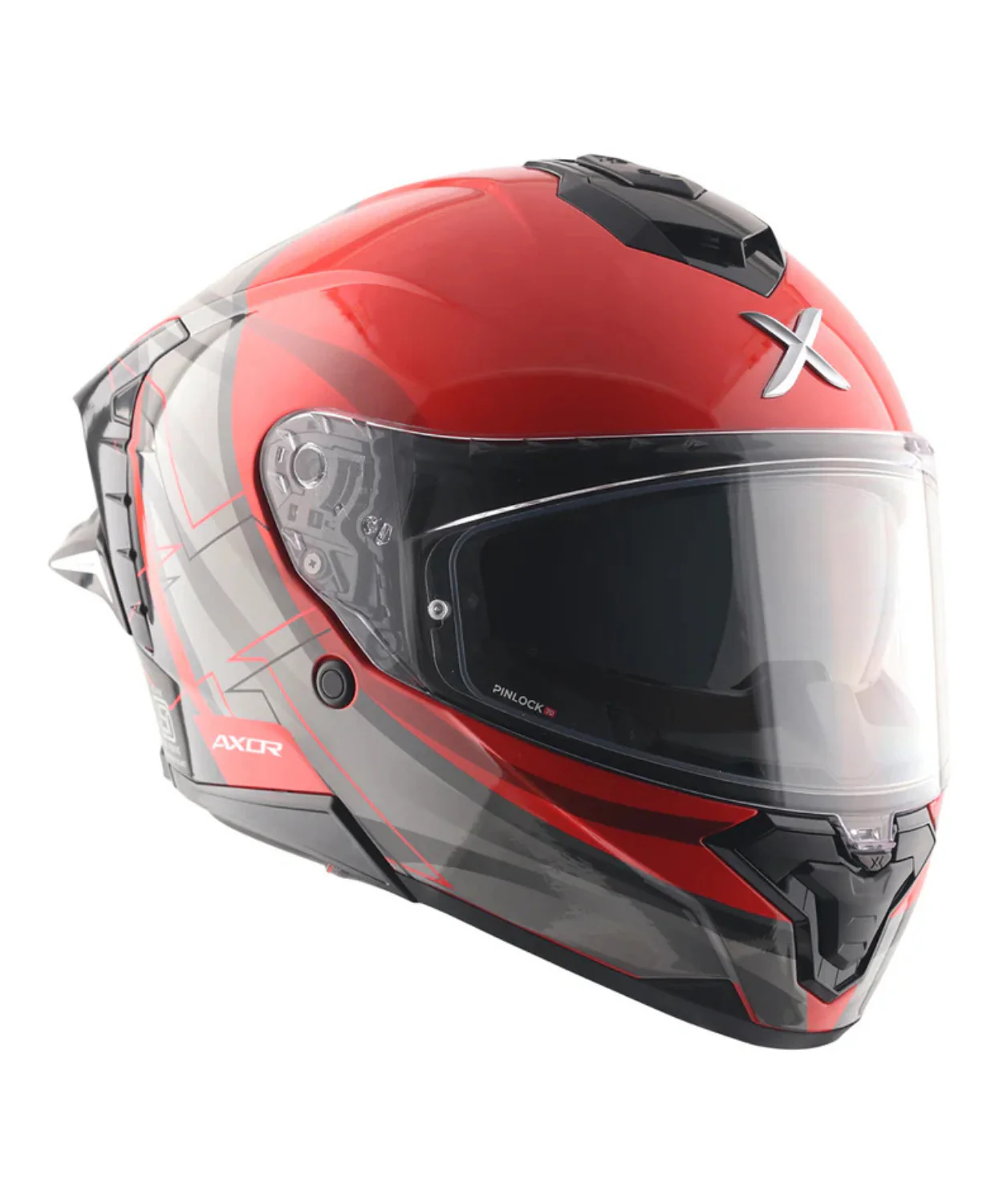 Axor Brutale Surges Dual Spoiler Helmet - Gloss Red Grey - Image 4