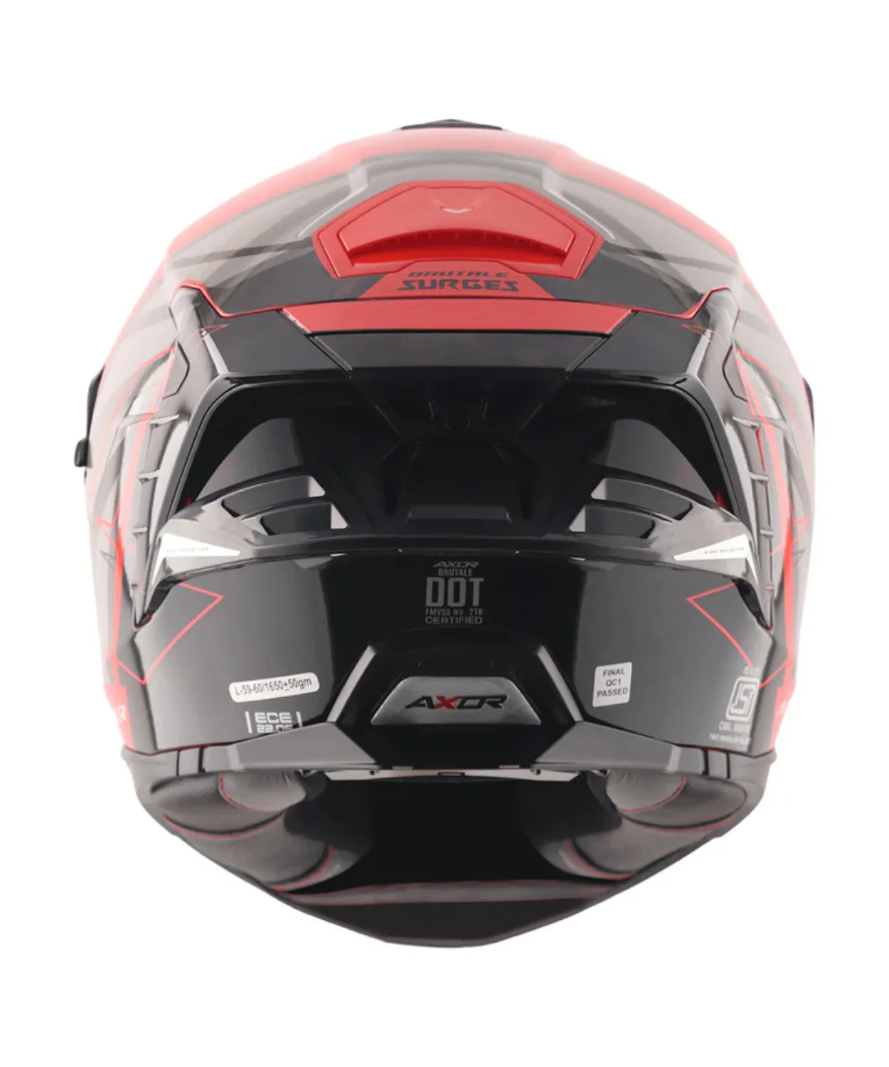 Axor Brutale Surges Dual Spoiler Helmet - Gloss Red Grey - Image 9