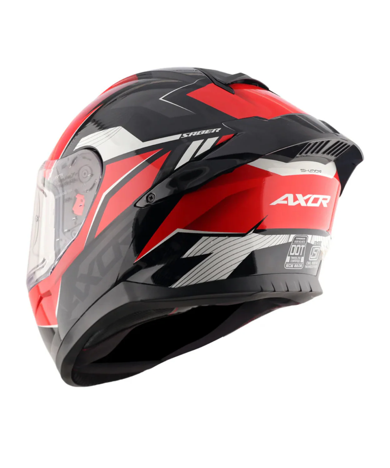 Axor Saber Shadow Helmet - Gloss Black Red - Image 7