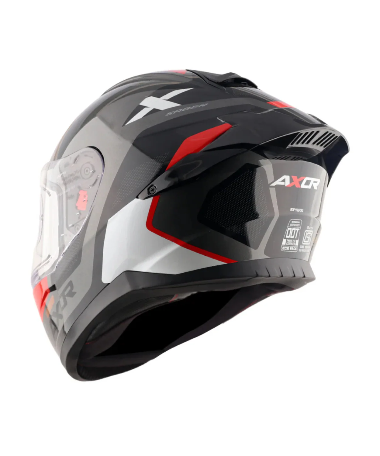 Axor Saber Spark Helmet - Gloss Black Red - Image 7
