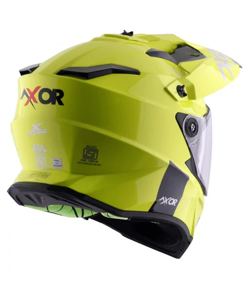 Axor X-Cross Dual Visor Sc Helmet - Neon Yellow Green - Image 8