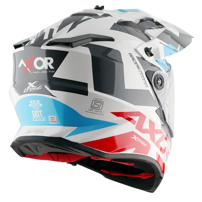 Axor X-cross X1 Dual Visor Helmet - White Red - Image 6