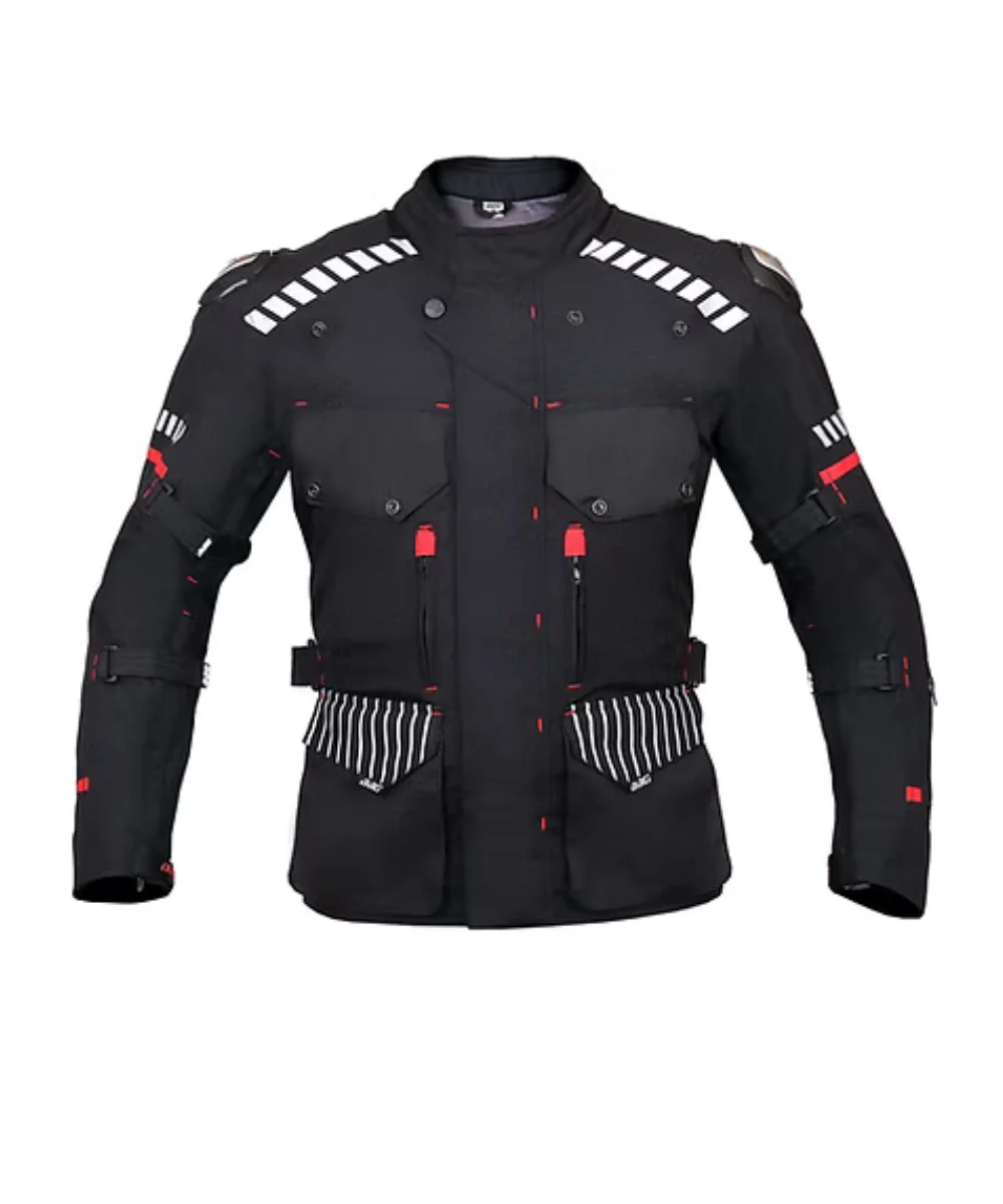 BBG Adventure Riding Jacket with Chest Guard - Black