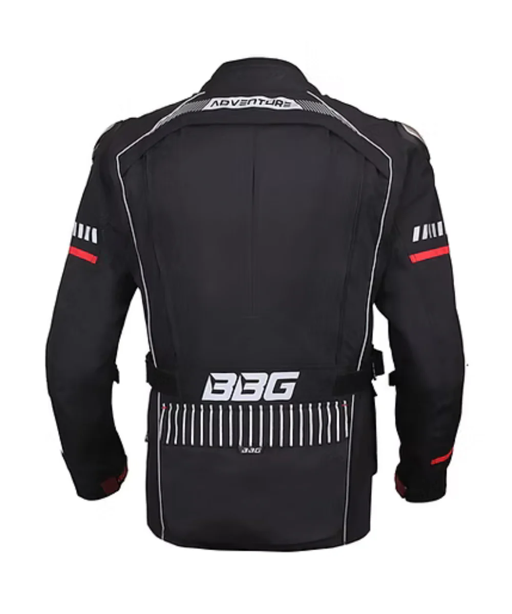 BBG Adventure Riding Jacket with Chest Guard - Black - Image 4