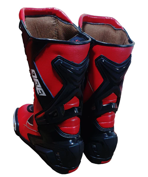 BBG Calf Riding Boots - Black Red - Image 2