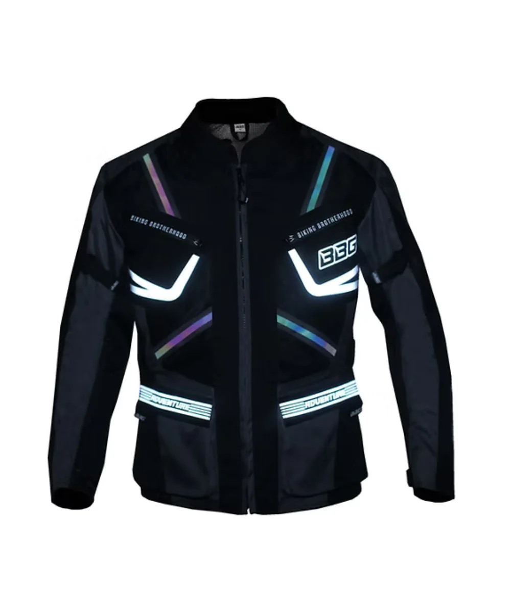 BBG Indiana Adventure Riding Jacket with Chest Guard - Grey - Image 4