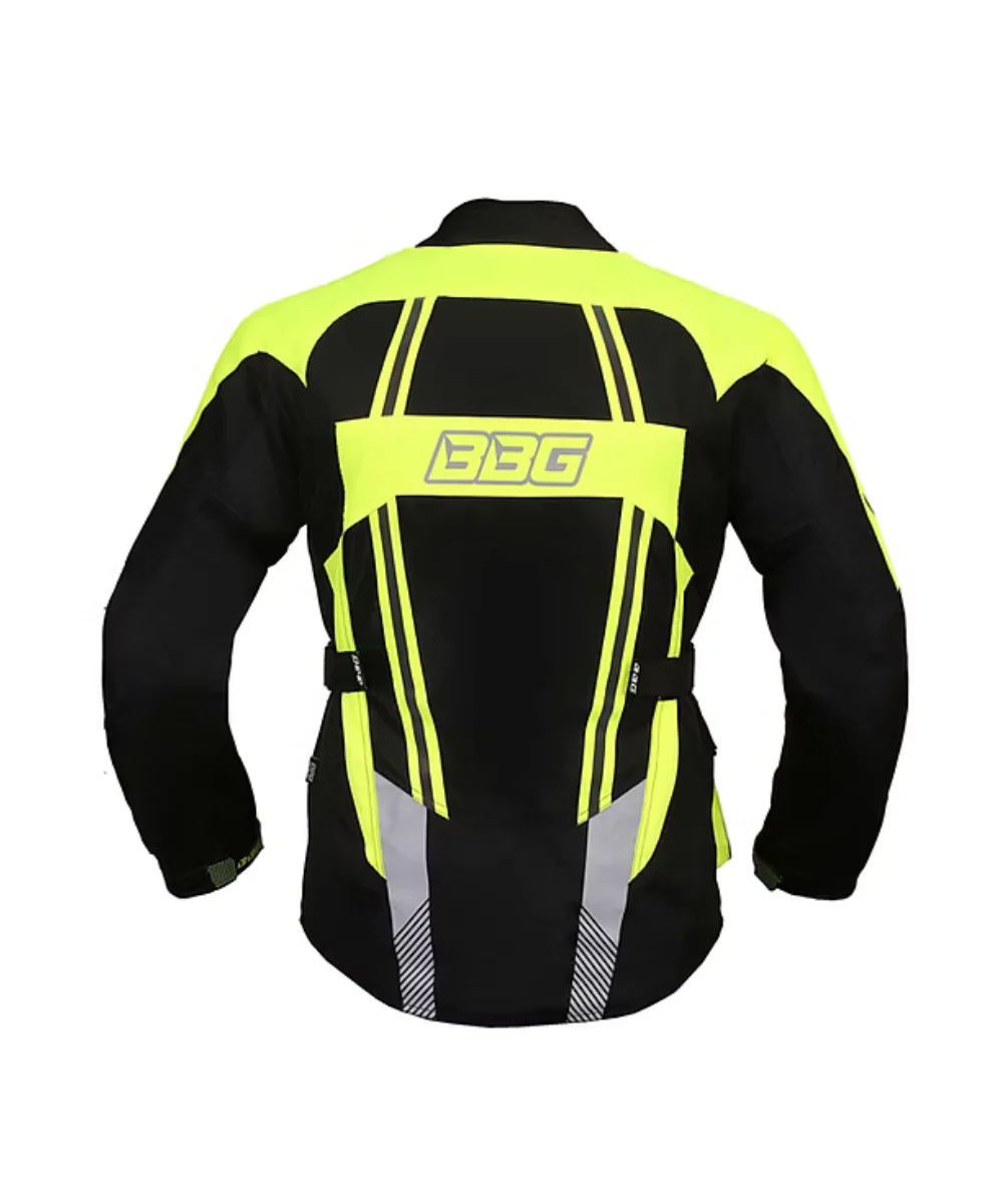 BBG Indiana Adventure Riding Jacket with Chest Guard - Neon - Image 3