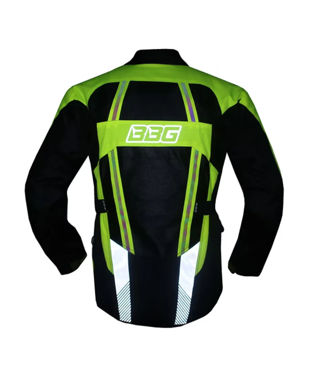 BBG Indiana Adventure Riding Jacket with Chest Guard - Neon - Image 5