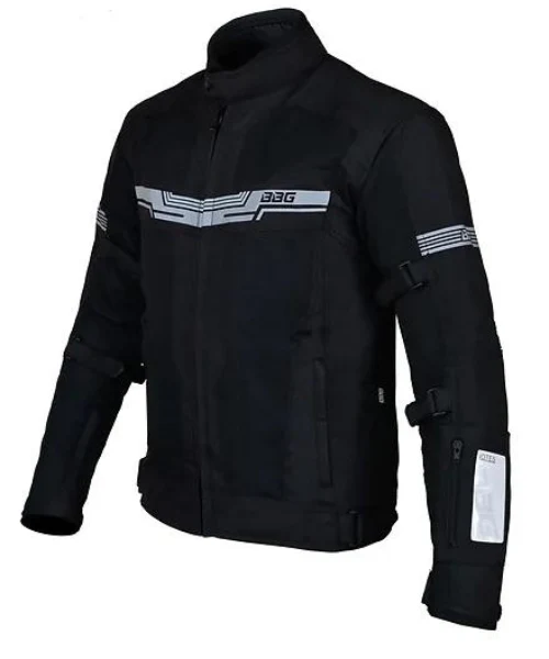 BBG Marshal Motorcycle Riding Jacket with Rain and Thermal Liner - Black - Image 3
