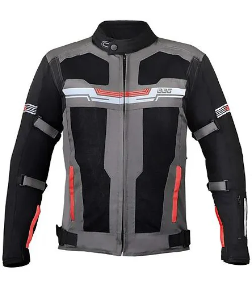 BBG Marshal Motorcycle Riding Jacket with Rain and Thermal Liner - Red