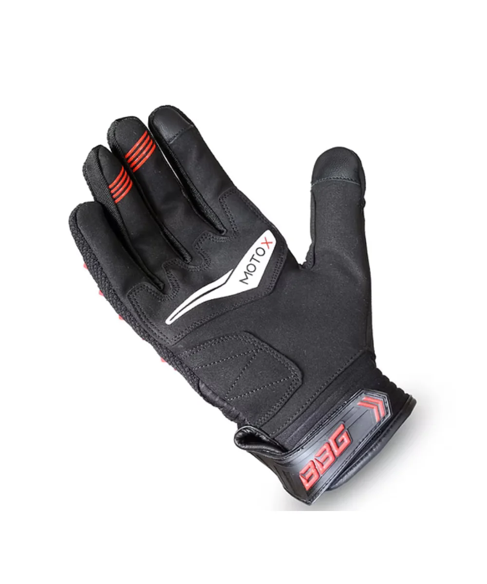 BBG Motocross Riding Gloves - Red - Image 2