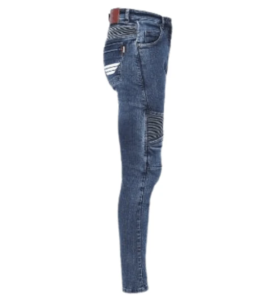 Bikeratti Steam Pro Lady Motorcycling Denim Jeans with D3O Armour - Blue - Image 6