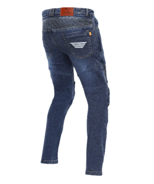 Bikeratti Steam Pro Motorcycling Denim Jeans with Kevlar and D3O Armour - Blue - Image 2