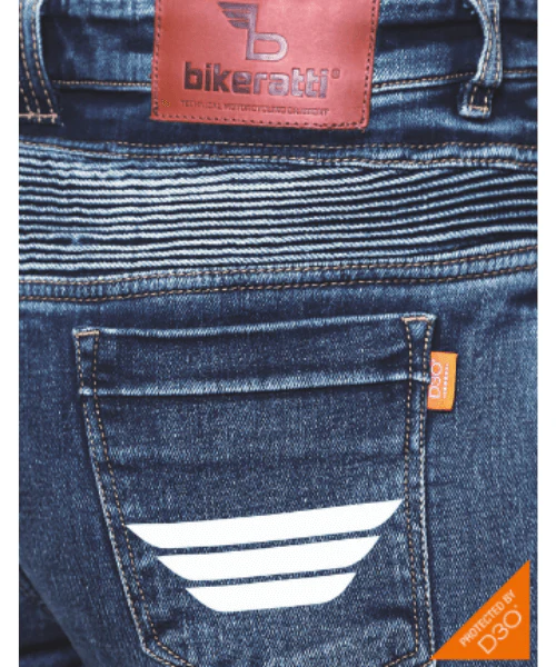 Bikeratti Steam Pro Motorcycling Denim Jeans with Kevlar and D3O Armour - Blue - Image 5