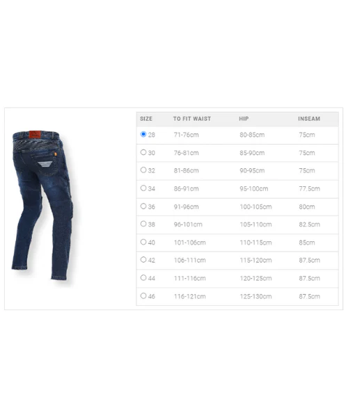 Bikeratti Steam Pro Motorcycling Denim Jeans with Kevlar and D3O Armour - Blue - Image 7