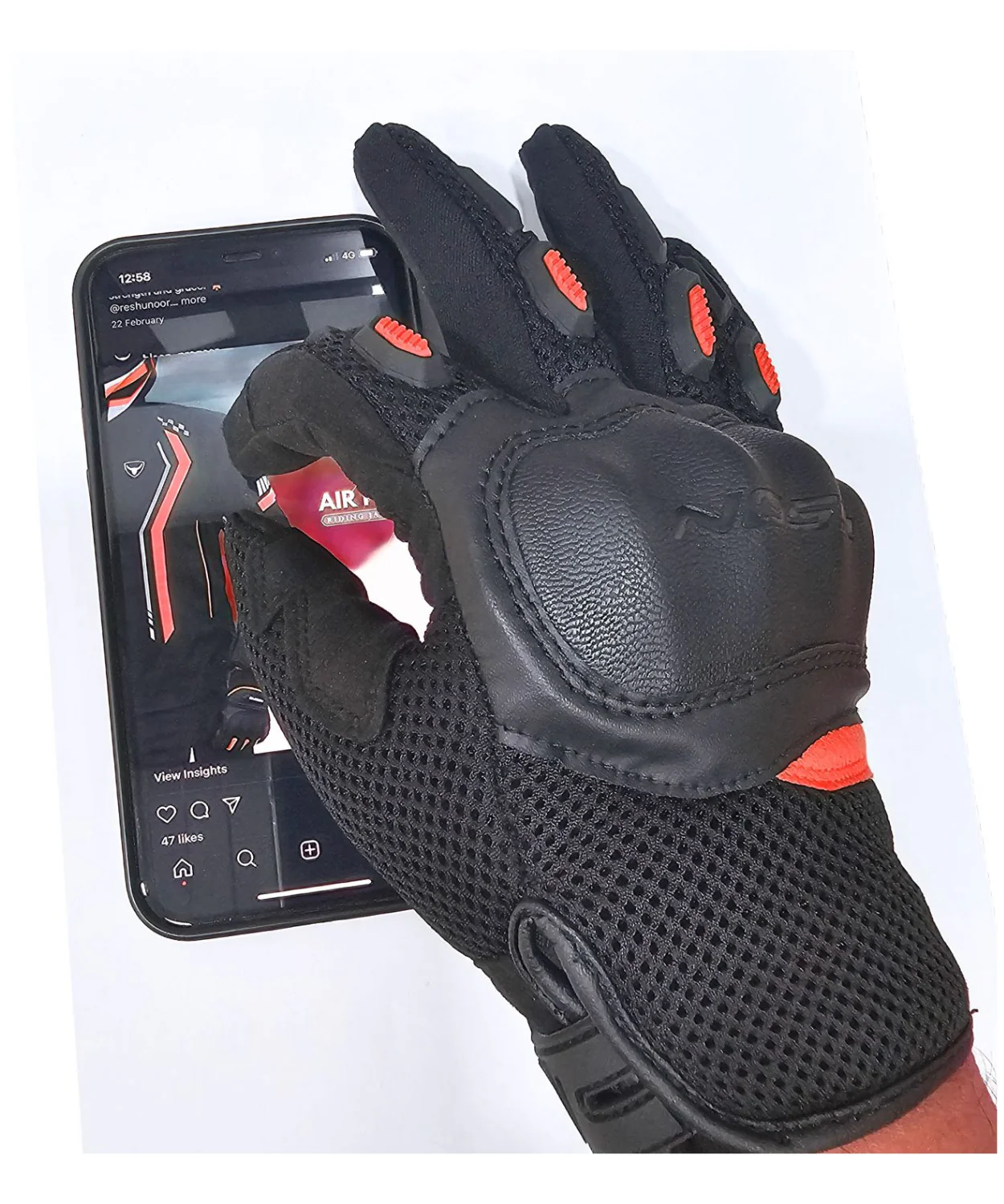 Bison ProGear Acer Riding Gloves - Black Red - Image 4