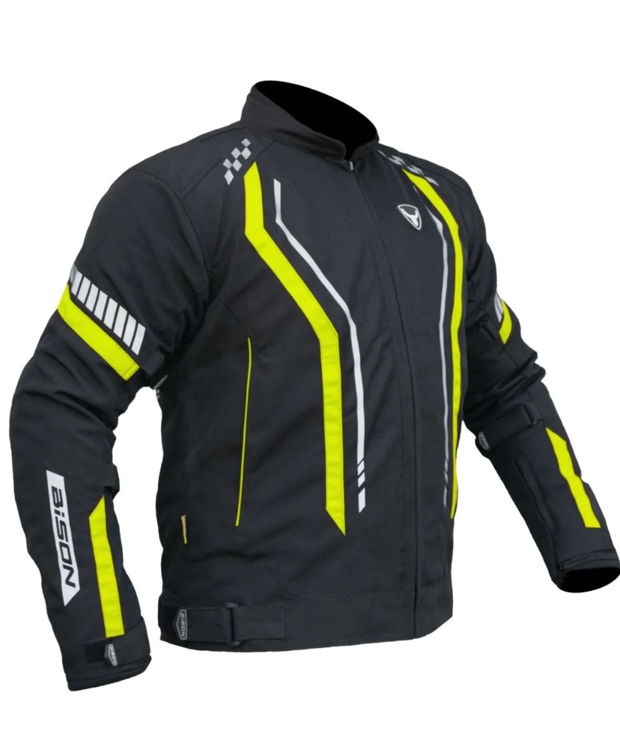 Bison ProGear Air Pro Riding Jacket - Black Hi-Viz Green - Image 2