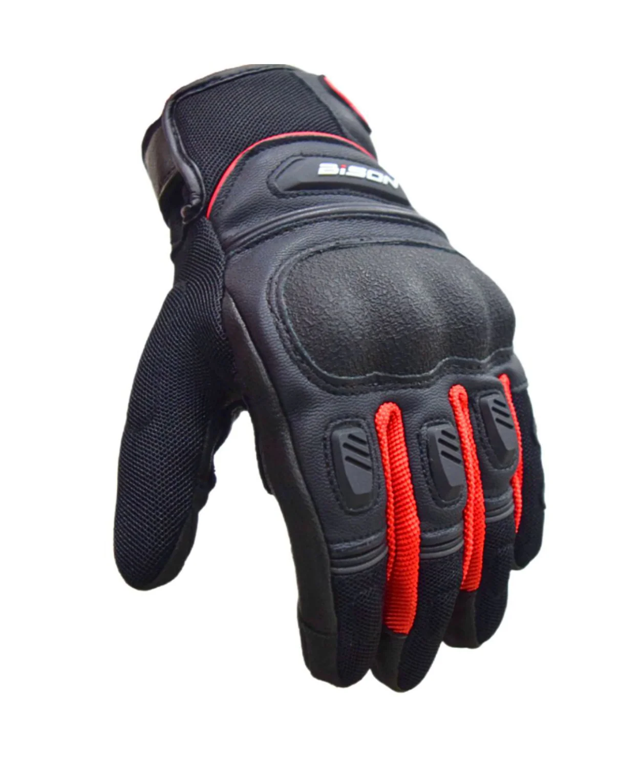Bison ProGear Air Pro Riding Gloves - Black Red - Image 4