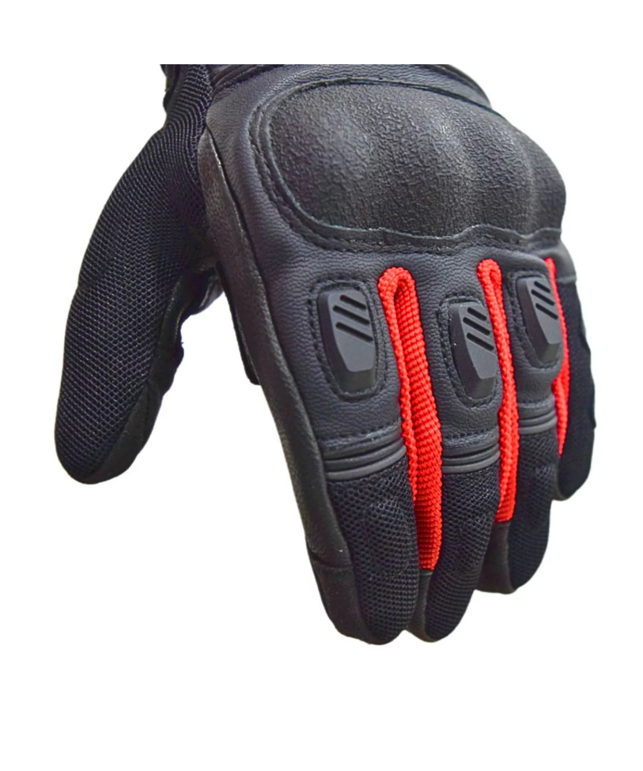 Bison ProGear Air Pro Riding Gloves - Black Red - Image 7