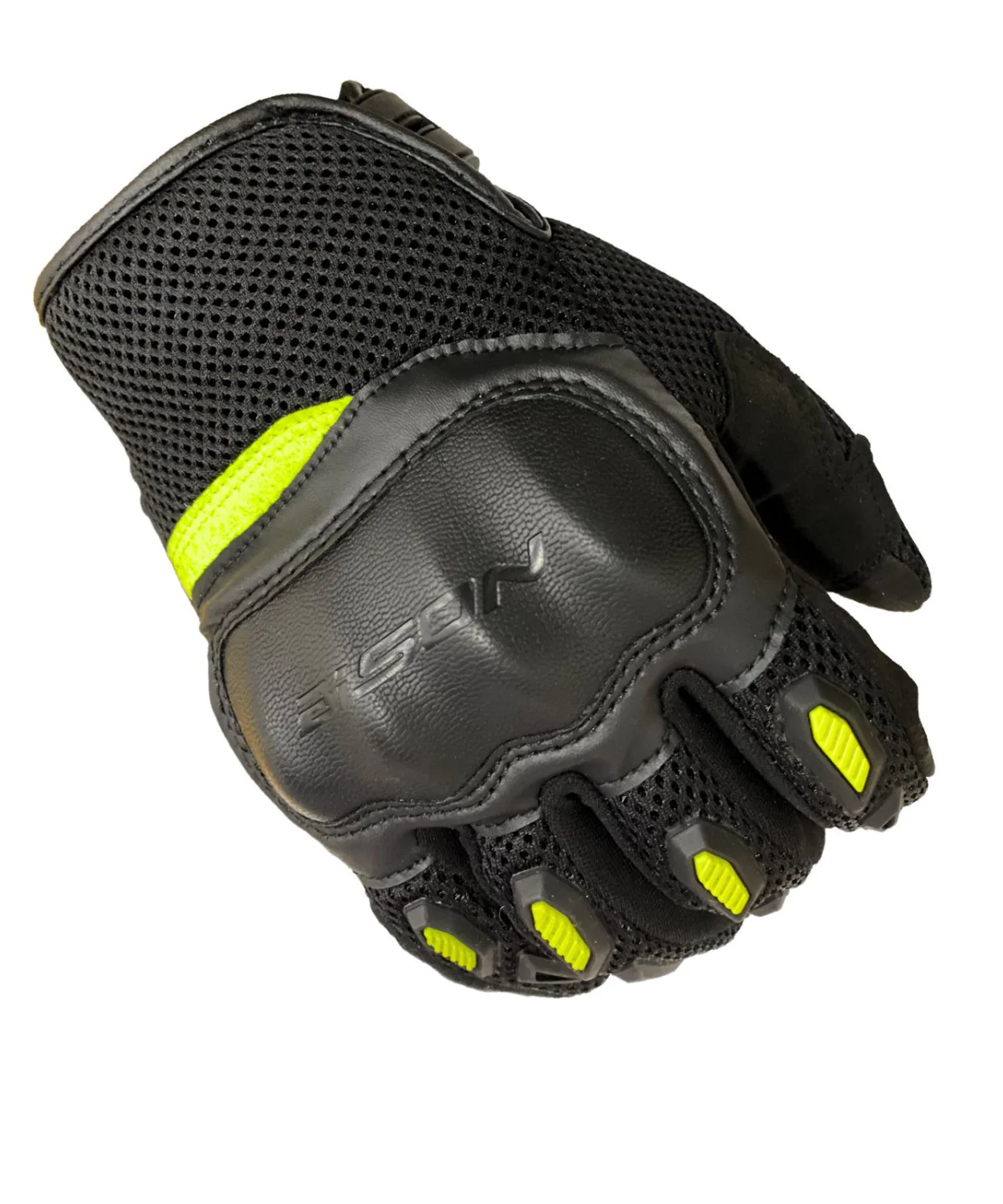 Bison ProGear Acer Riding Gloves - Black Yellow Neon - Image 2
