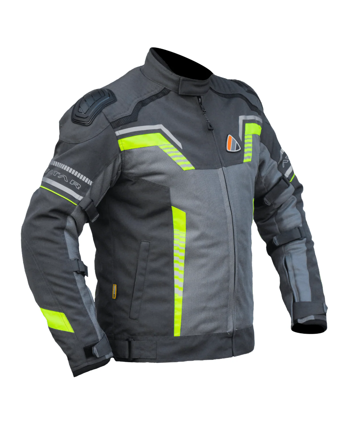 Bison ProGear Avatar V.2 Riding Jacket - Grey Hi-Viz Green - Image 2