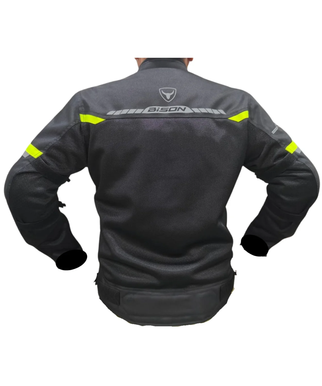 Bison ProGear Comet Level 2 Riding Jacket - Black Hi-Viz Green - Image 2