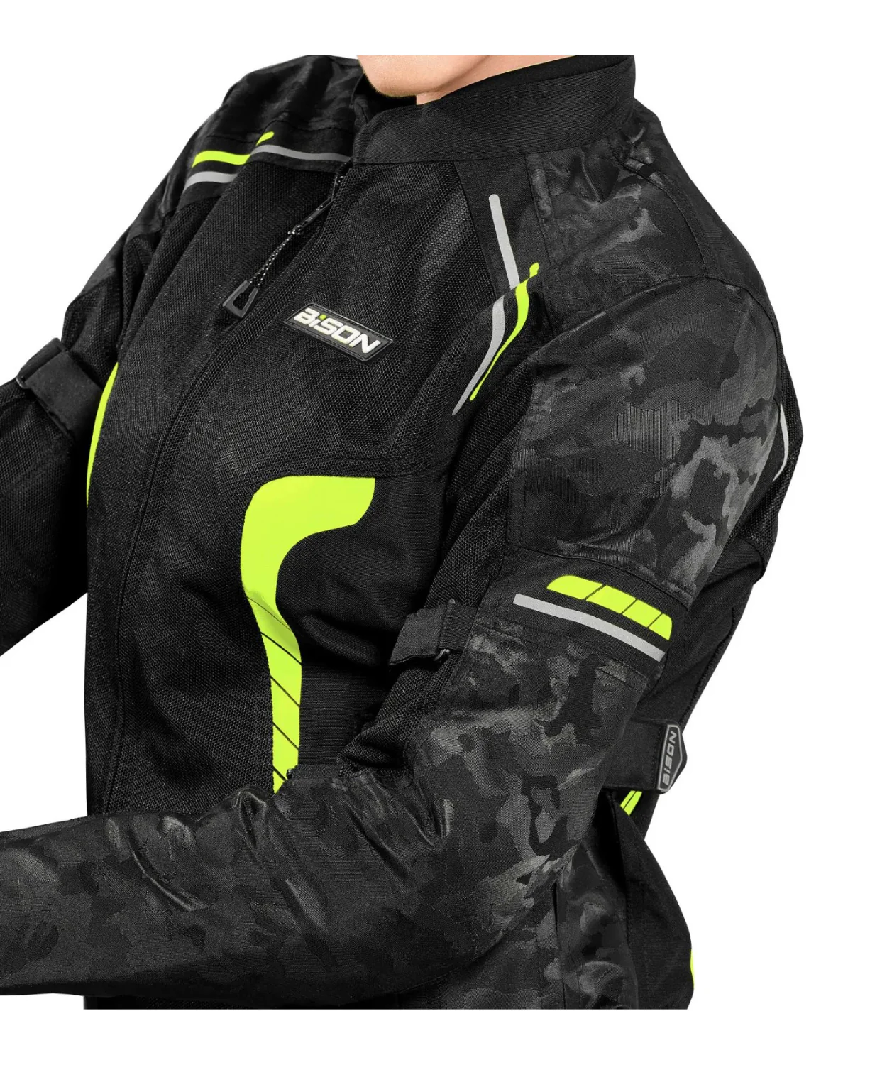 Bison ProGear Phoenix Women Riding Jacket - Hi-Viz Green - Image 3