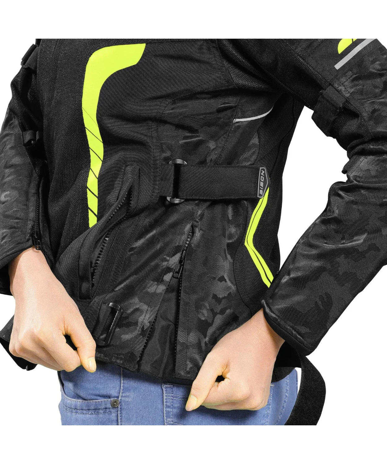 Bison ProGear Phoenix Women Riding Jacket - Hi-Viz Green - Image 4
