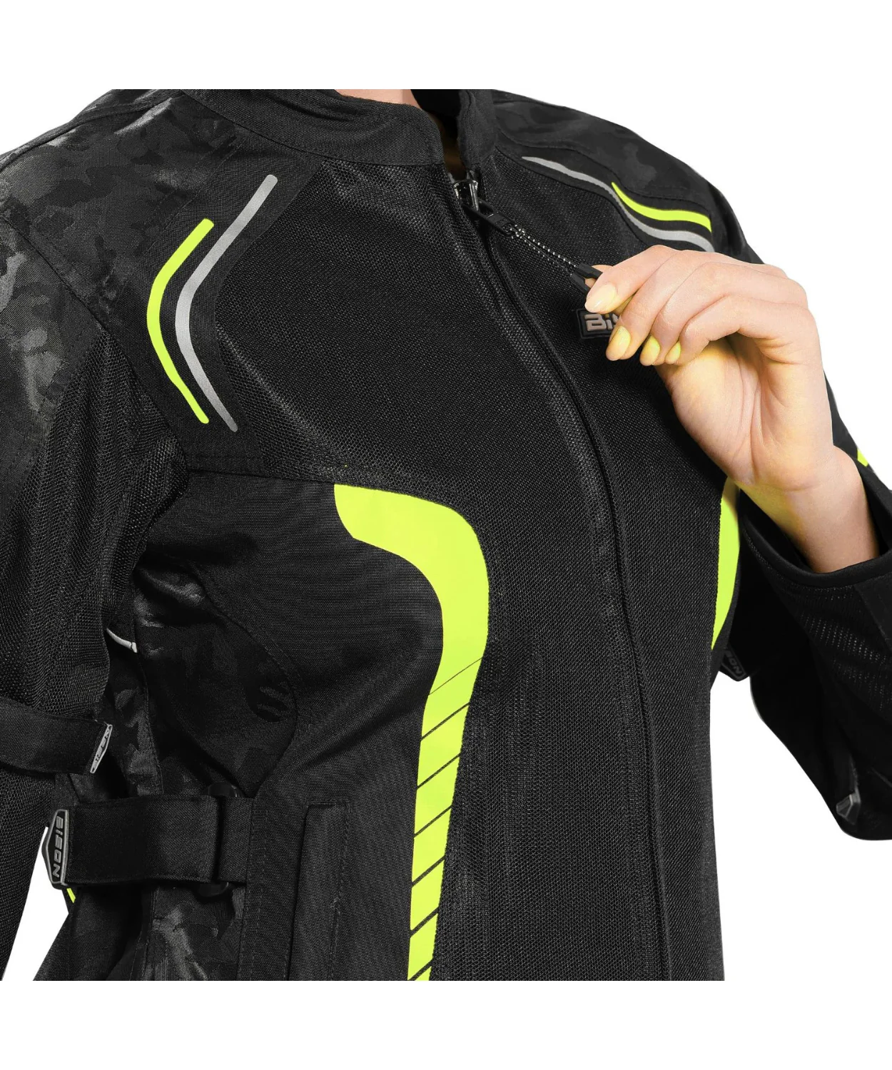 Bison ProGear Phoenix Women Riding Jacket - Hi-Viz Green - Image 6