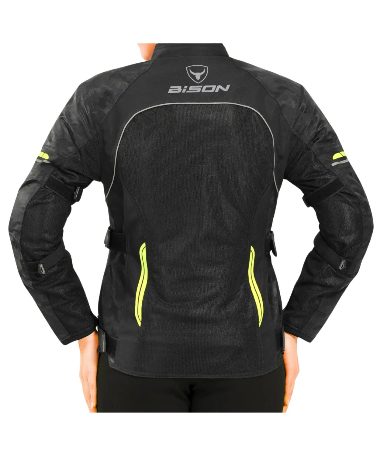 Bison ProGear Phoenix Women Riding Jacket - Hi-Viz Green - Image 7