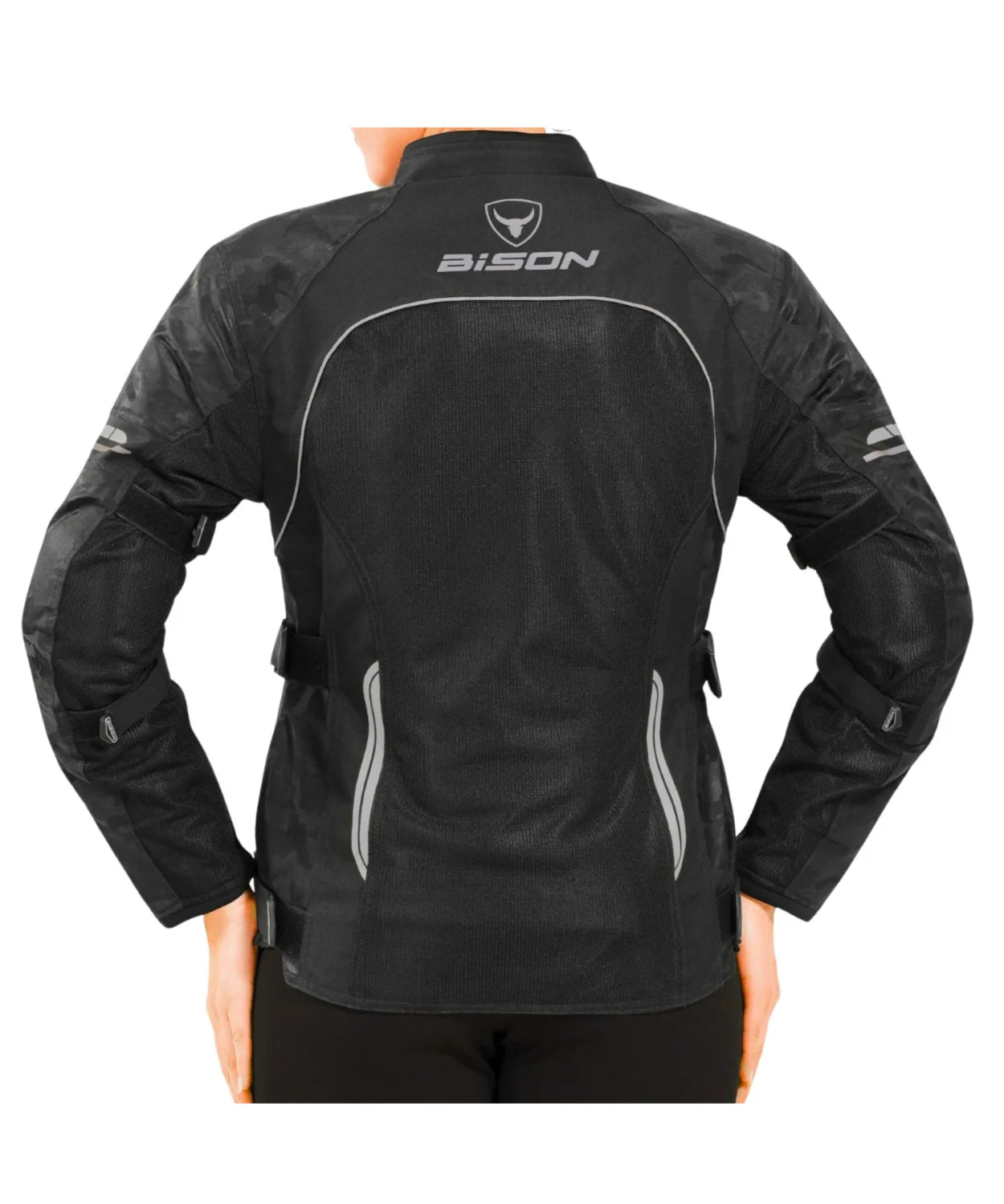 Bison ProGear Phoenix Women Riding Jacket - Hi-viz Grey - Image 3