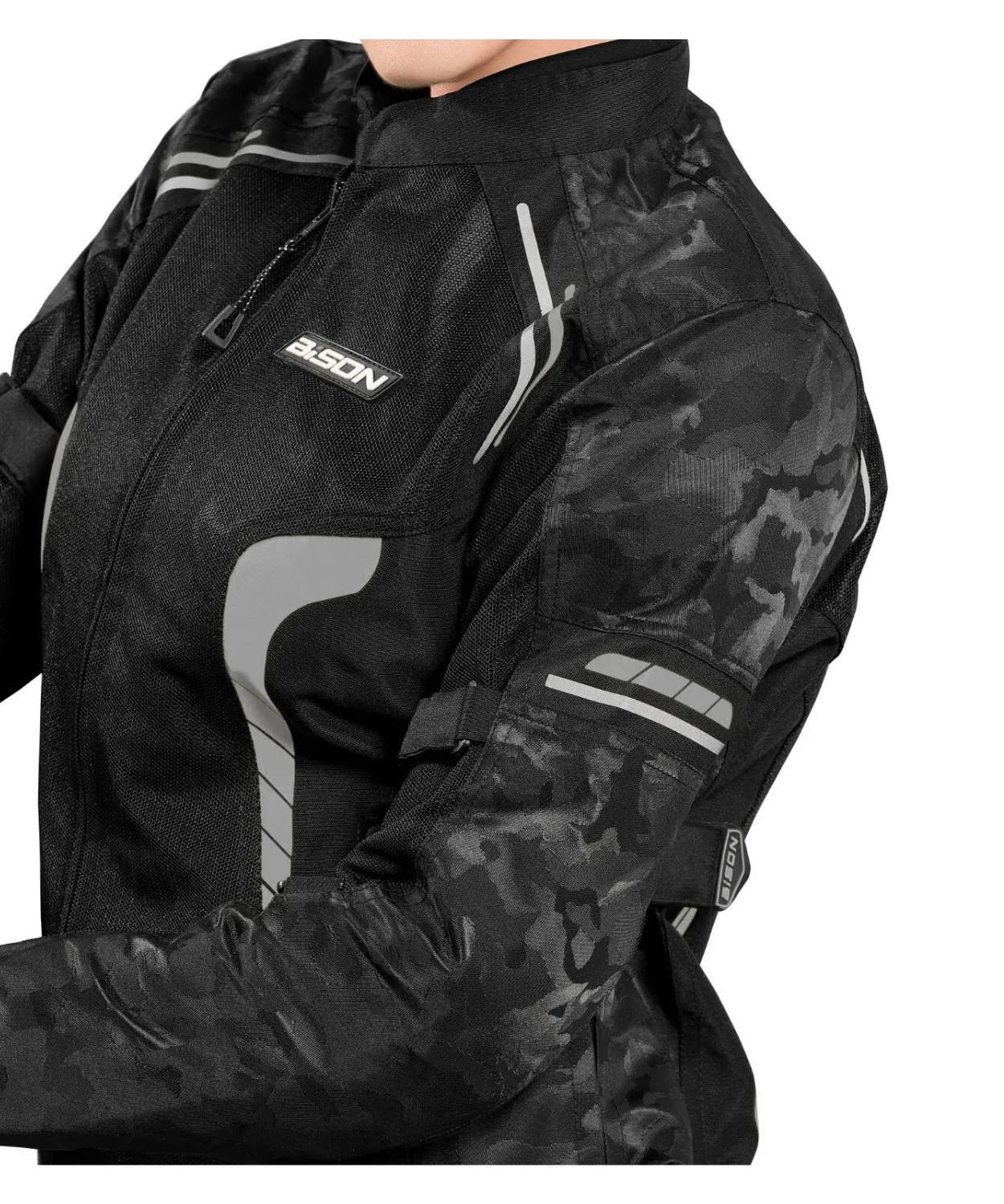 Bison ProGear Phoenix Women Riding Jacket - Hi-viz Grey - Image 4