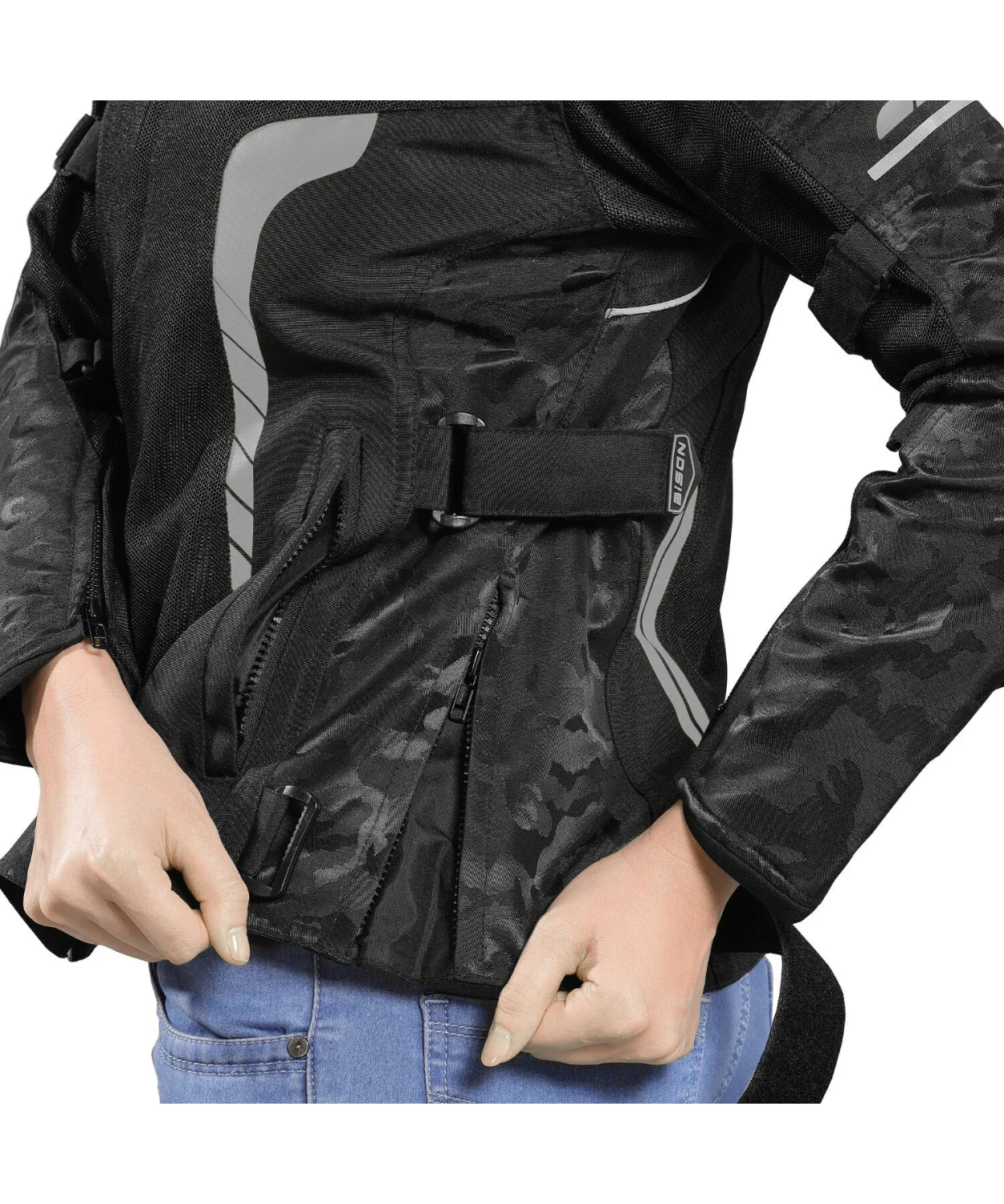 Bison ProGear Phoenix Women Riding Jacket - Hi-viz Grey - Image 5