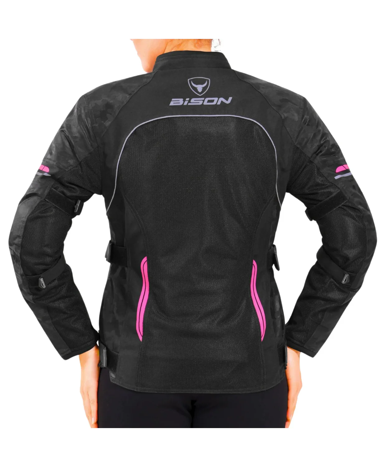 Bison ProGear Phoenix Women Riding Jacket - Hi-Viz Pink - Image 3