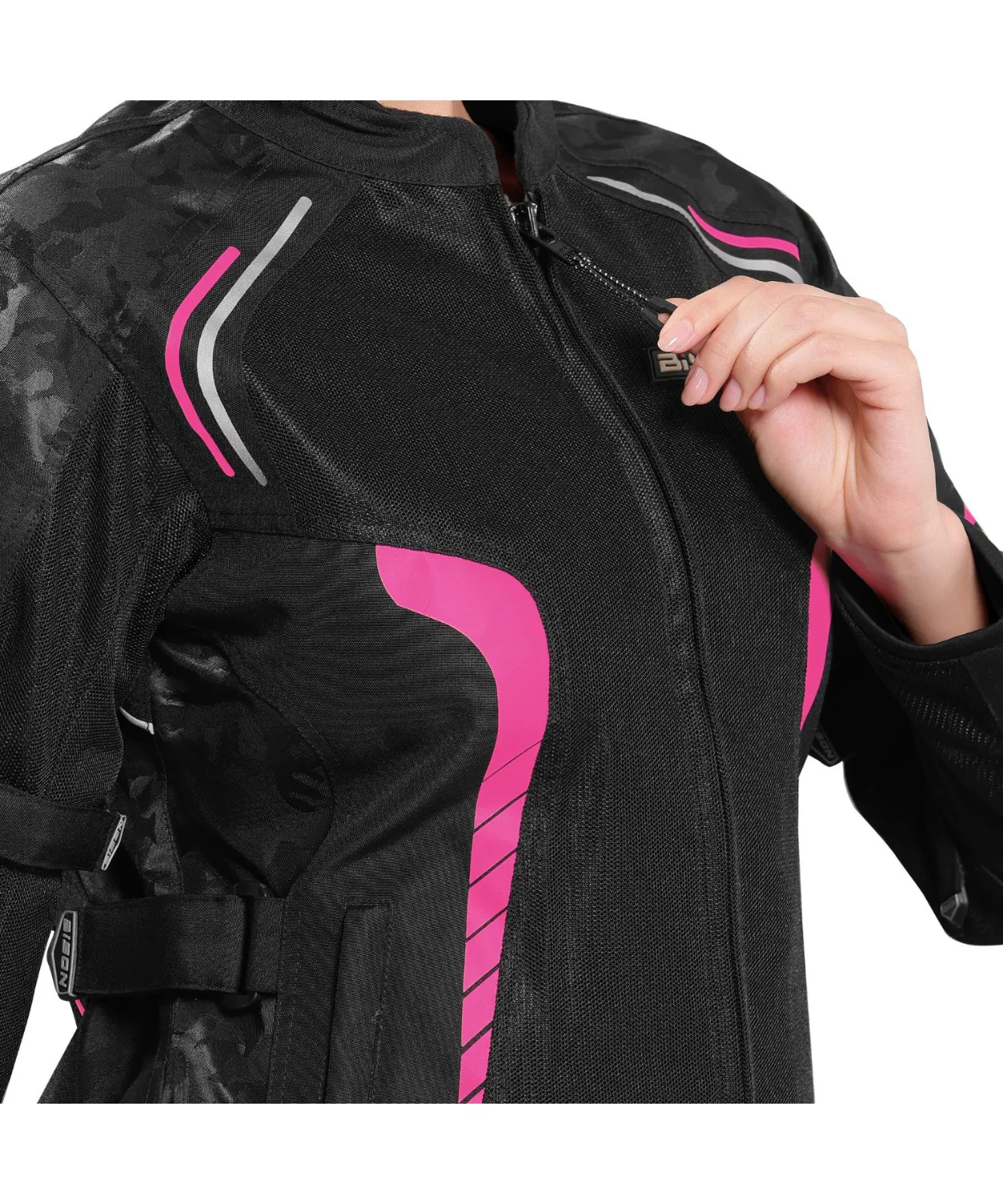 Bison ProGear Phoenix Women Riding Jacket - Hi-Viz Pink - Image 4
