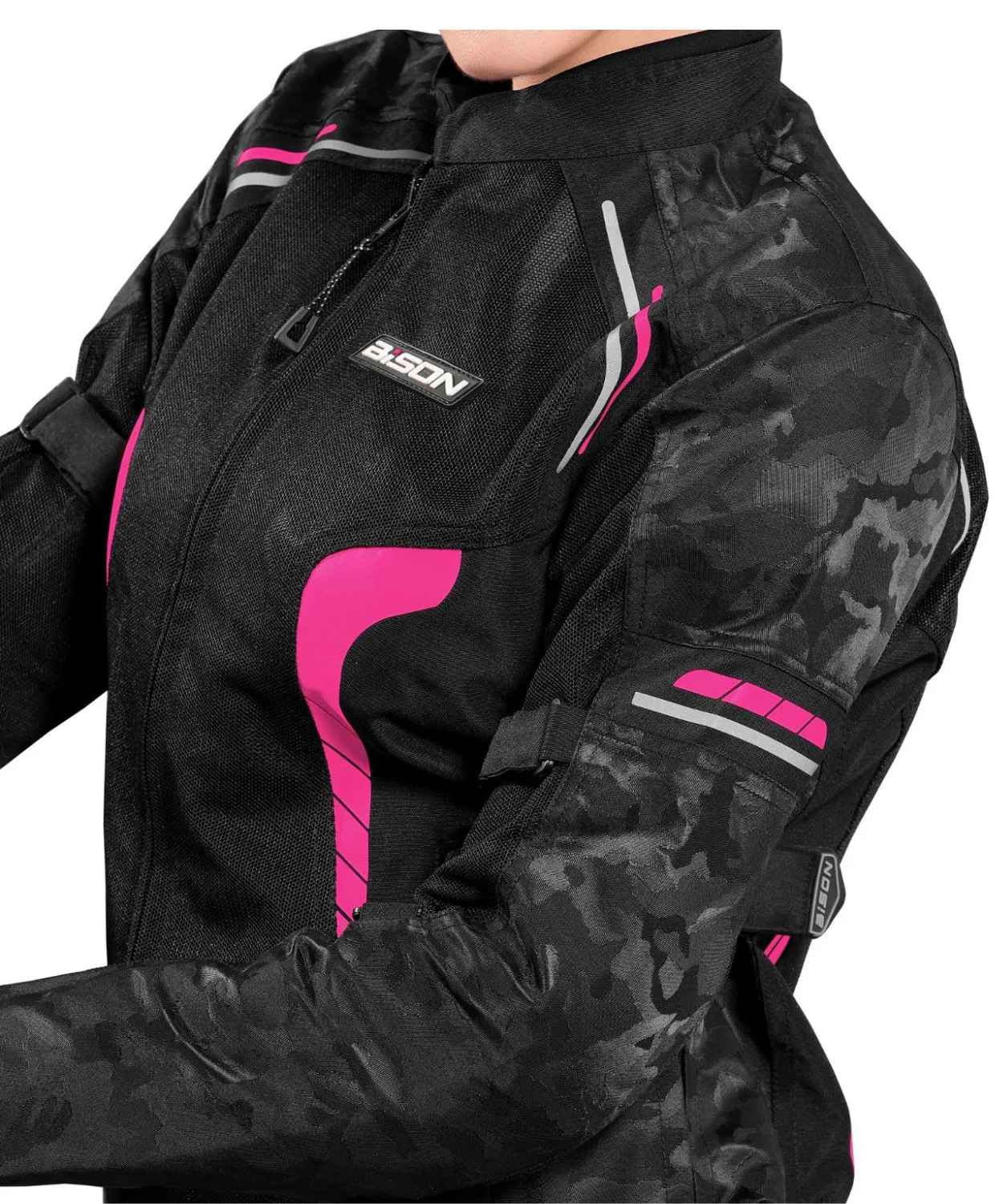 Bison ProGear Phoenix Women Riding Jacket - Hi-Viz Pink - Image 6