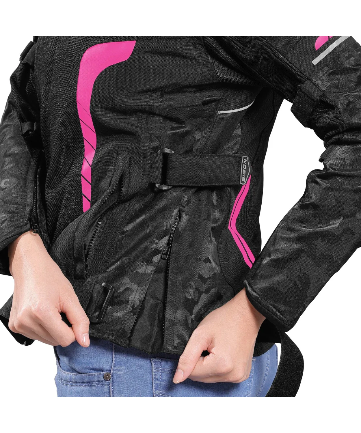 Bison ProGear Phoenix Women Riding Jacket - Hi-Viz Pink - Image 7