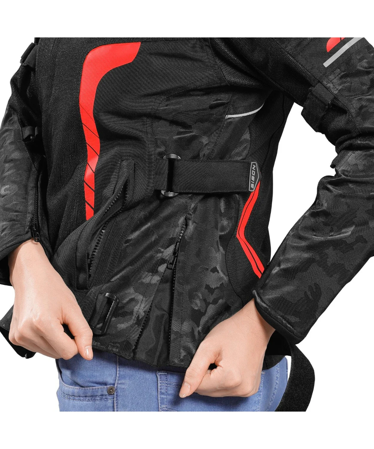 Bison ProGear Phoenix Women Riding Jacket - Hi-Viz Red - Image 5