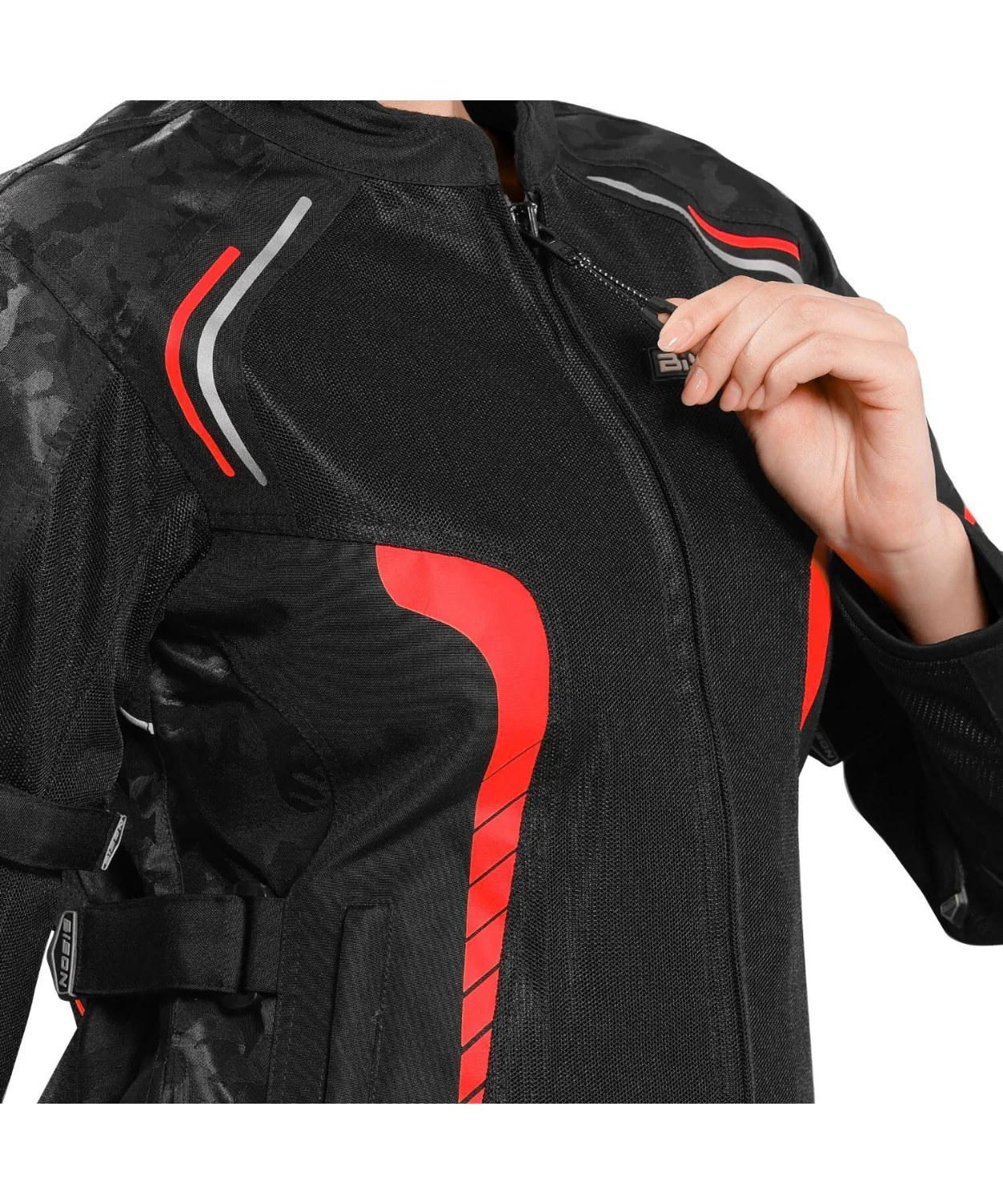 Bison ProGear Phoenix Women Riding Jacket - Hi-Viz Red - Image 6