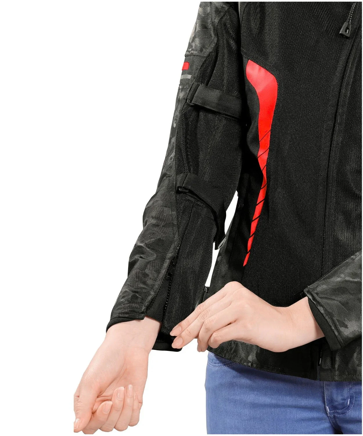 Bison ProGear Phoenix Women Riding Jacket - Hi-Viz Red - Image 8