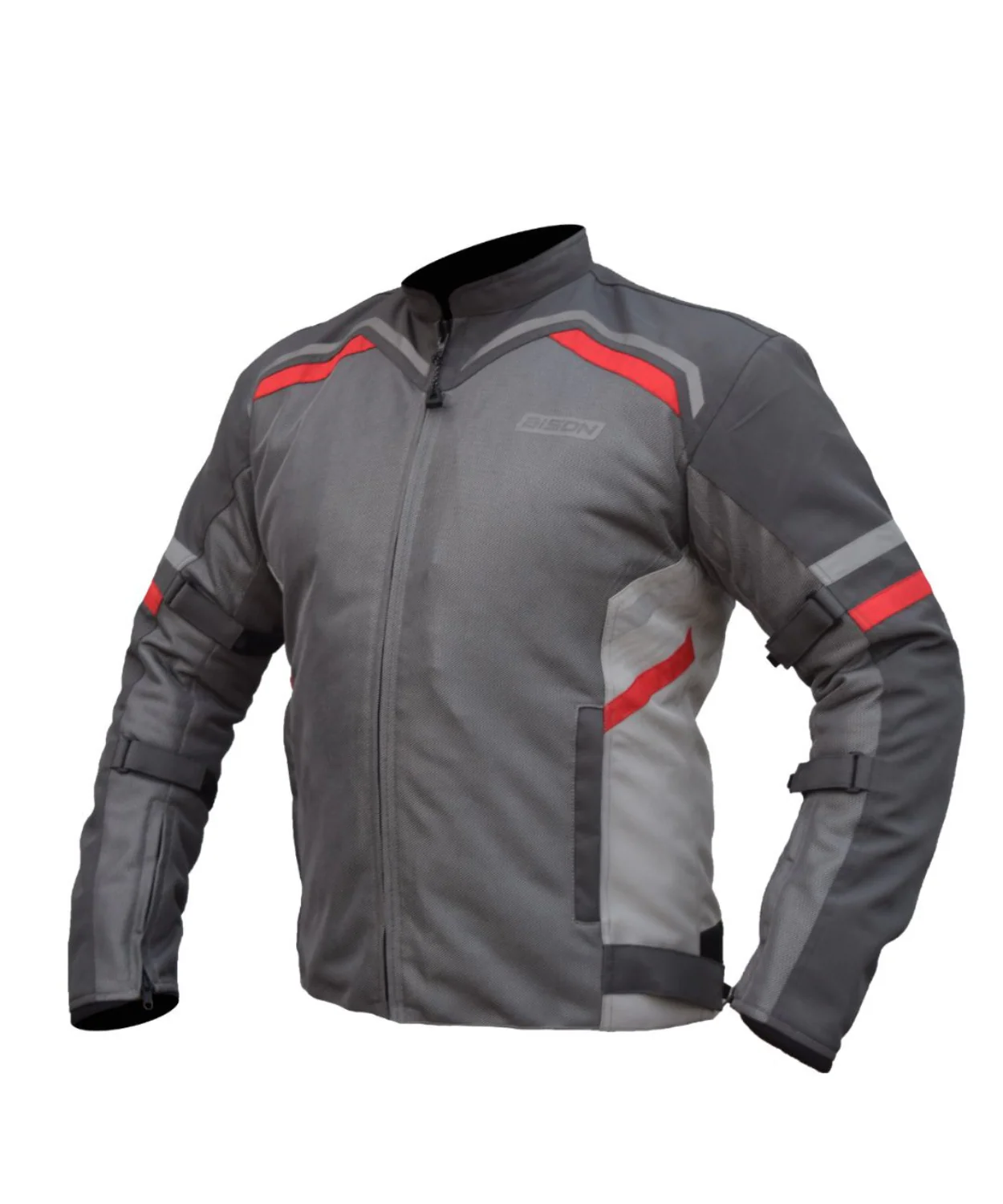 Bison ProGear Raptor V.2 Riding Jacket - Grey Red - Image 3