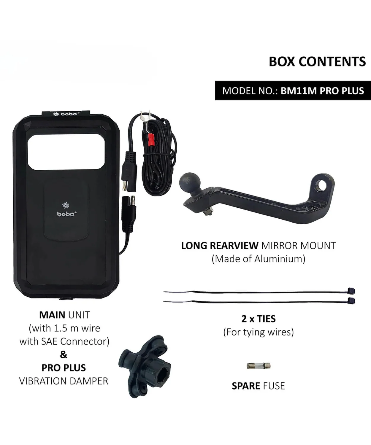 BOBO BM11H Pro Plus Fully Waterproof Bike Phone Holder with Vibration Damper and Fast 15W wireless Charger & USB-C Input/Output Port. - Image 6