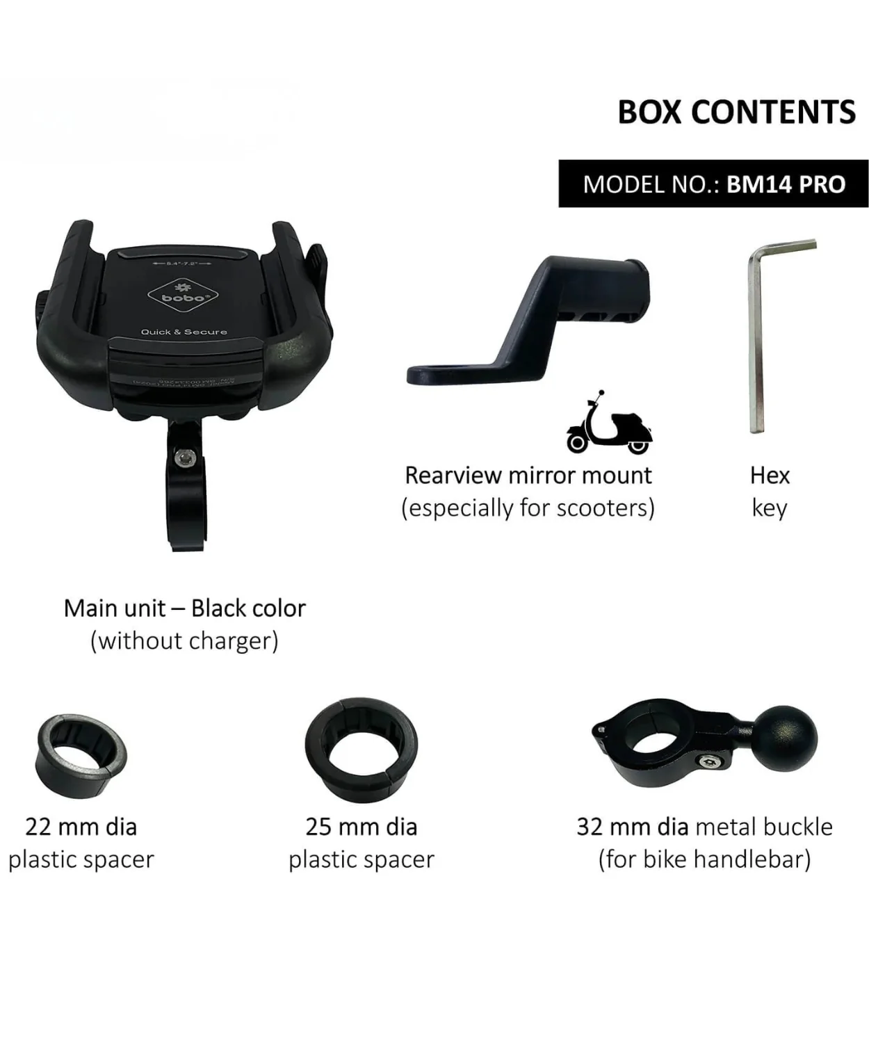 BOBO BM14 Pro X Motorcycle Mobile Mount with Quick Relesase and Pro X Vibration Controller - Image 3