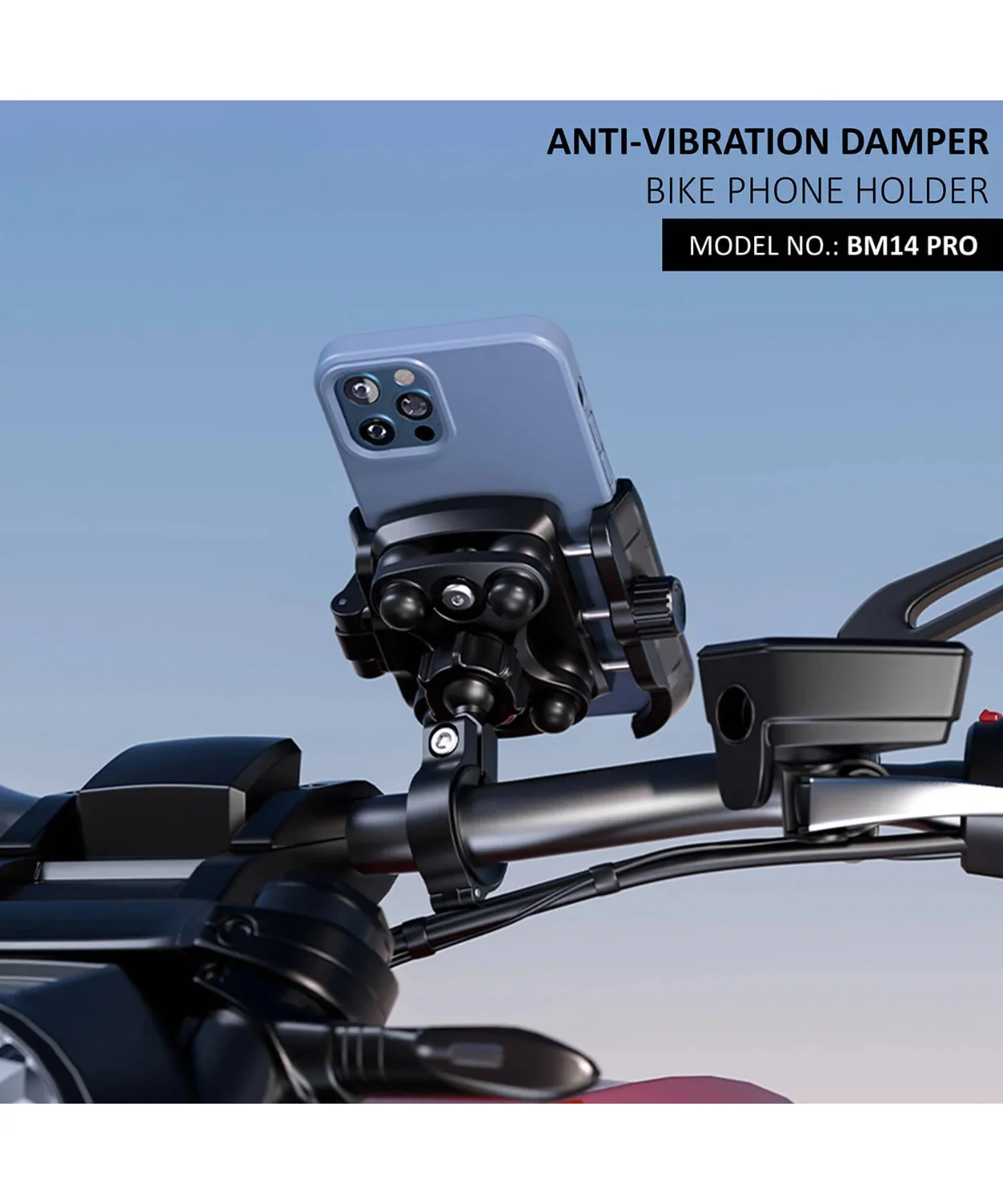 BOBO BM14 Pro X Motorcycle Mobile Mount with Quick Relesase and Pro X Vibration Controller - Image 5