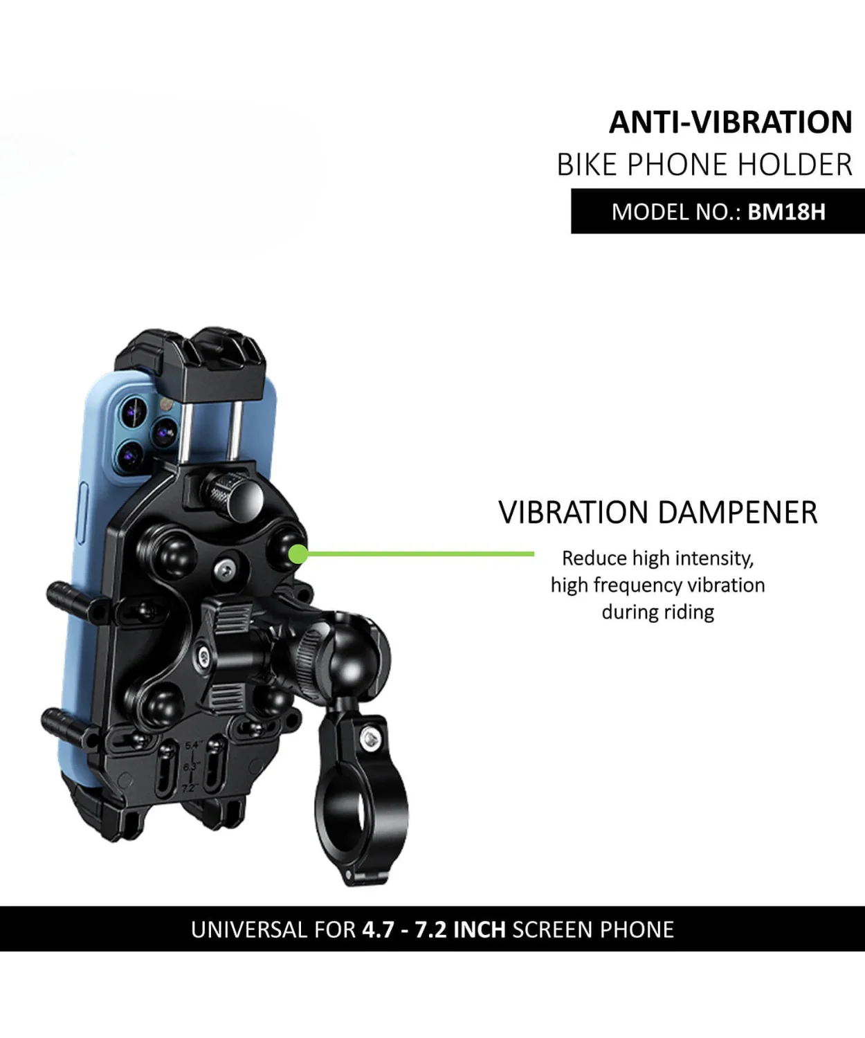 BOBO BM18H Pro Bike Handlebar Anti-Vibration with Fast 15W Wireless Charger & USB-C Charging Module - Image 2