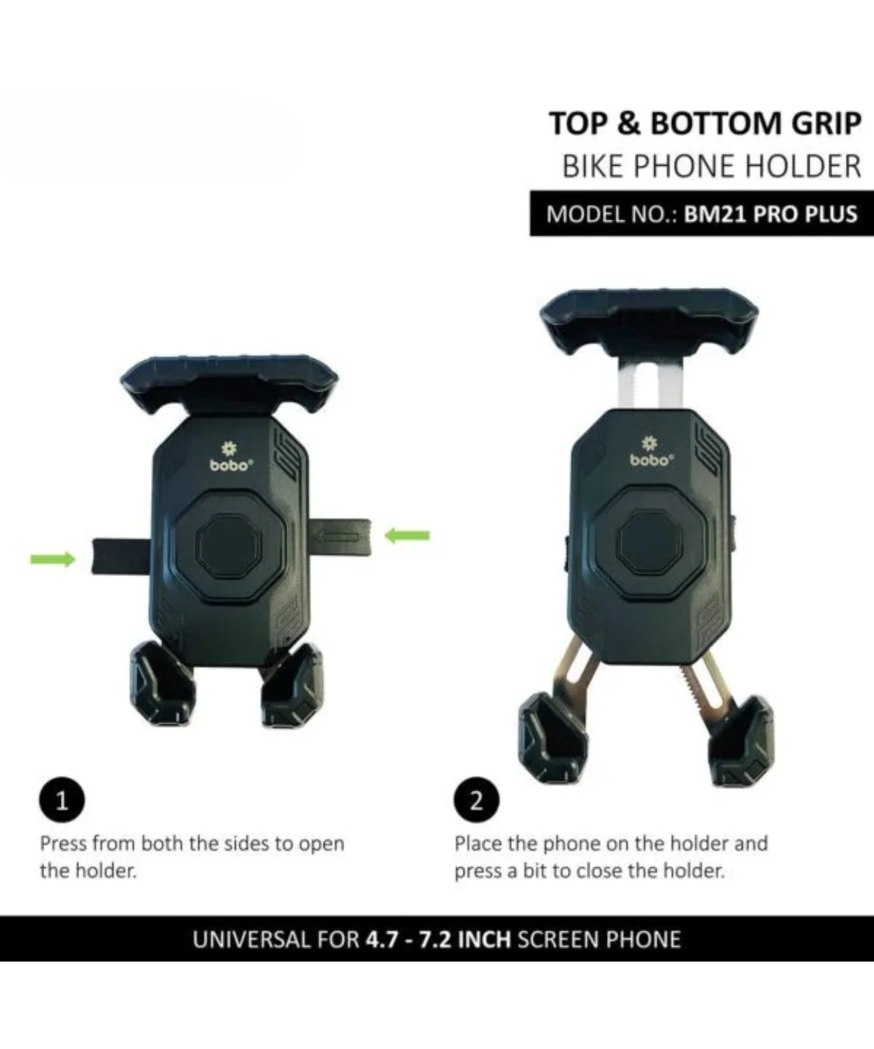 BOBO BM21 Pro Plus Bike Phone Holder Top & Bottom Corners Secure Grip with Vibration Damper - Image 4
