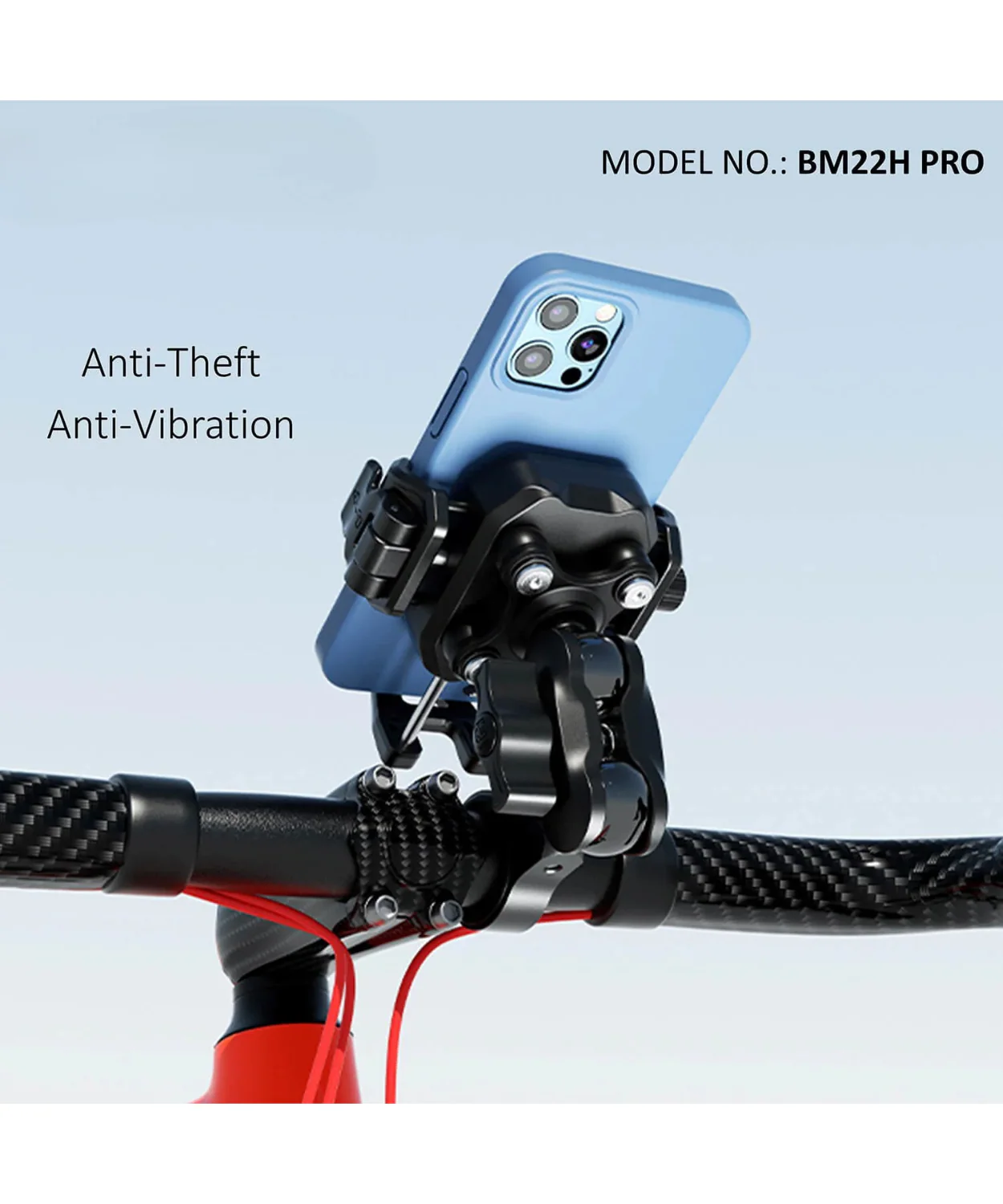 BOBO BM22H Pro Bike Handlebar Mount Anti-Vibration and Anti-Theft. - Image 2