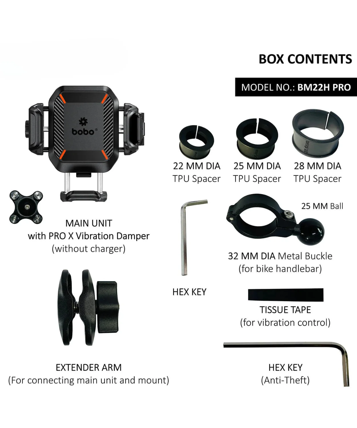 BOBO BM22H Pro Bike Handlebar Mount Anti-Vibration and Anti-Theft. - Image 3