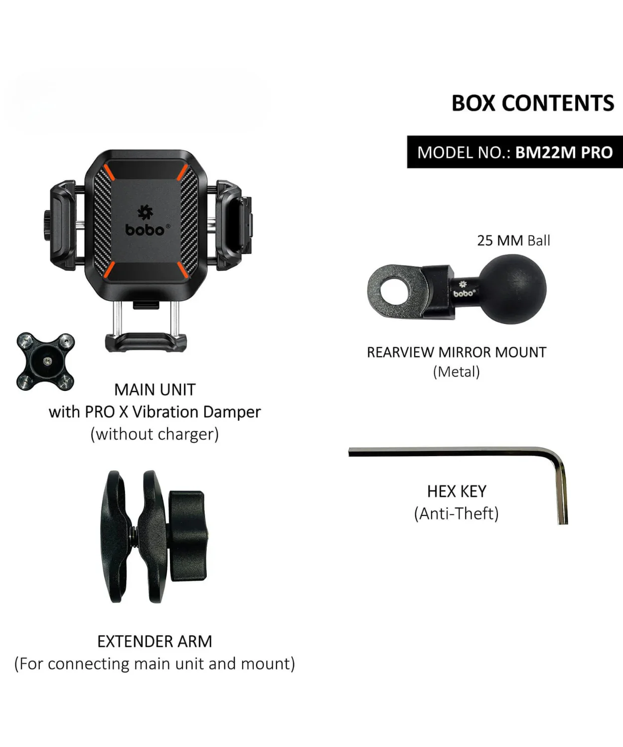 BOBO BM23H Pro Handlebar Mount Anti-Vibration and Anti-Theft with 15W Wireless / 36W USB-C Charger. - Image 2