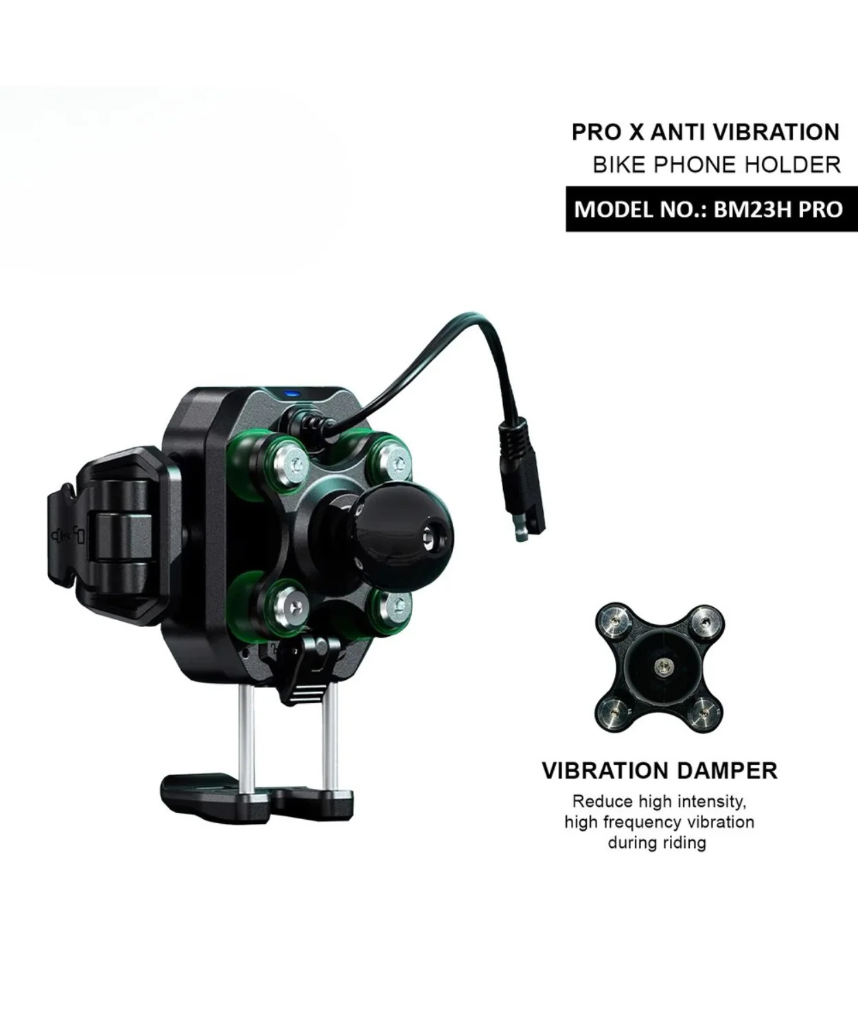 BOBO BM23H Pro Handlebar Mount Anti-Vibration and Anti-Theft with 15W Wireless / 36W USB-C Charger. - Image 3